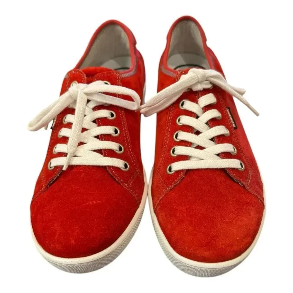 New Romika Women's Red Suede Leather Lace-up Sneakers 37